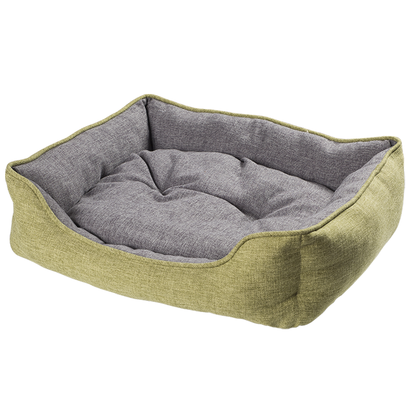 HY-02 Faux Lenen Rectangle Dog Bed